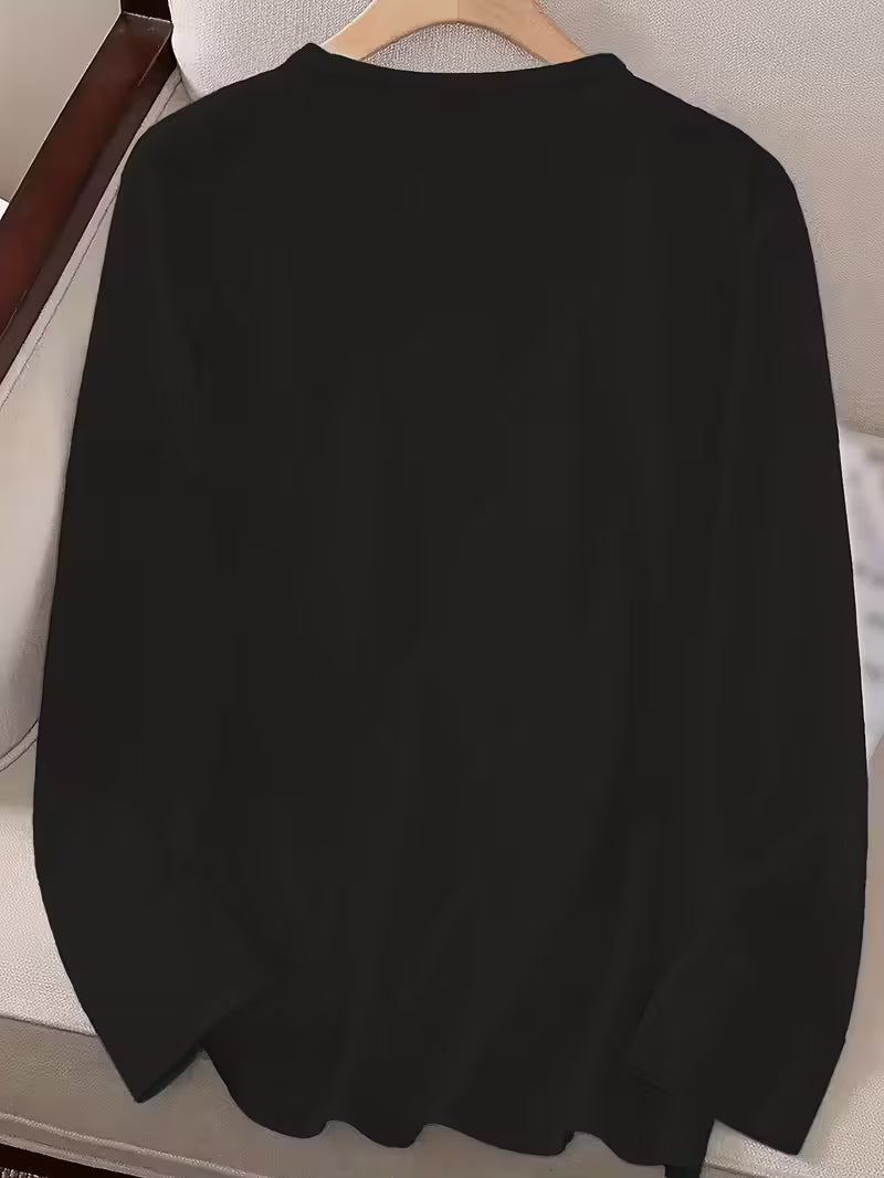 Women's Casual Crew Neck Long Sleeve T-Shirt "I'm not doing anything today"