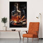 Whiskey & Cigar Canvas Art Print - Relaxing Time Frameless Wall Hanging Poster