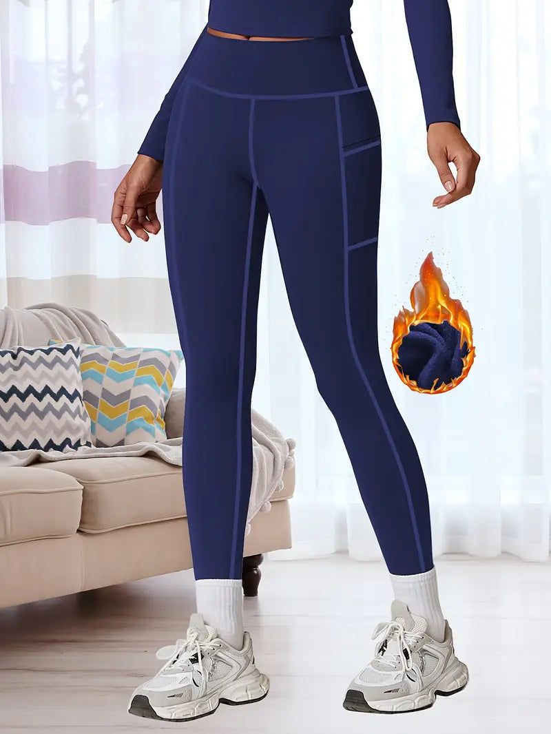 4pcs Women's High-Waist Compression Leggings with Pockets