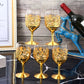 Elegant Golden Goblet Wine Glass - Vintage European Style