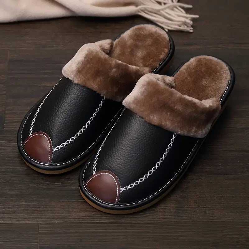 Men's Warm Fleece Cozy Slides