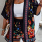 VCAY Plus Floral Print Kimono & Shorts