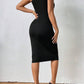 Privé One Shoulder Mesh Insert Split Thigh Dress