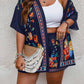 VCAY Plus Floral Print Kimono & Shorts
