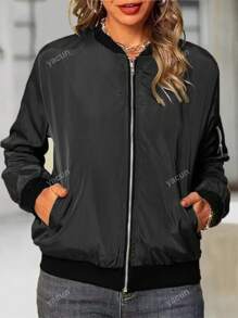 Women's Fashion Baseball Collar Zip-Up Jacket