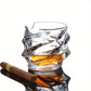 Luxury Old Fashioned Whiskey Glass with Built-In Cigar Holder