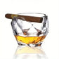 Luxury Old Fashioned Whiskey Glass with Built-In Cigar Holder