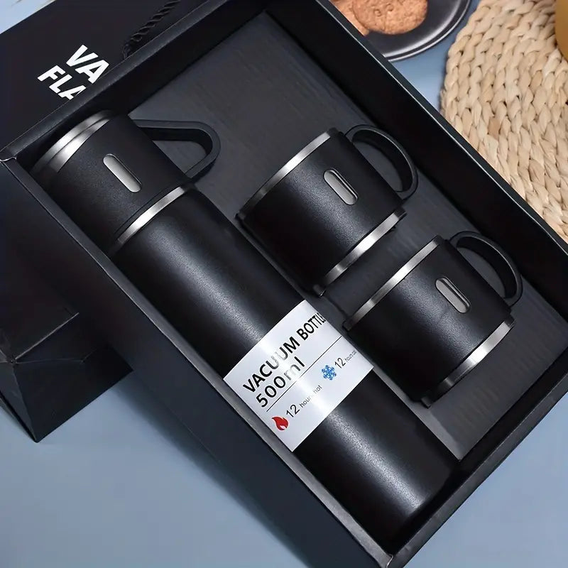 Stainless Steel Vacuum Flask Set - 16.9oz Insulated Thermal Mug