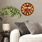 1pc 2D Vintage Beer Theme Wooden Round Wall Clock [Uncharged]