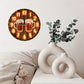 1pc 2D Vintage Beer Theme Wooden Round Wall Clock [Uncharged]