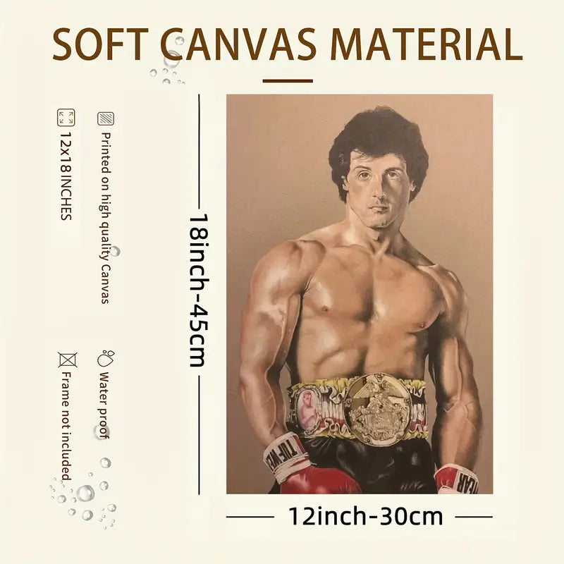 1pc, Boxing Champion Canvas Wall Art