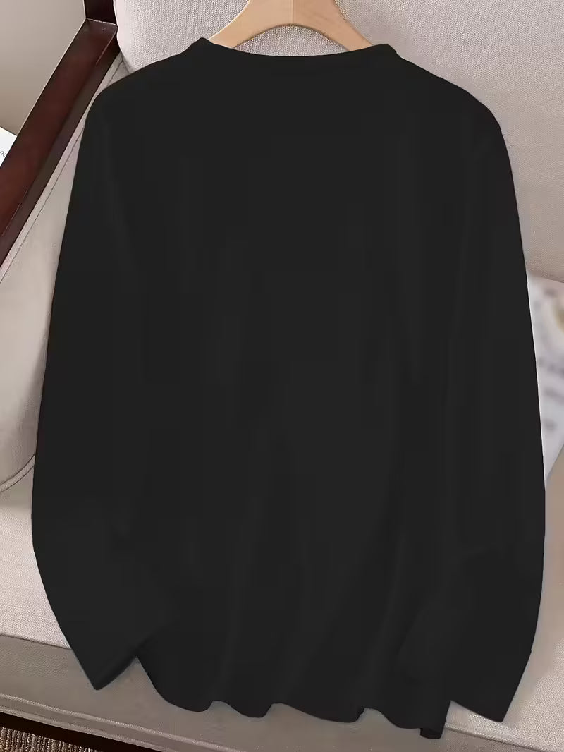 Women's Casual Long Sleeve Crew Neck T-Shirt - Playful 🔥"TITI"🔥