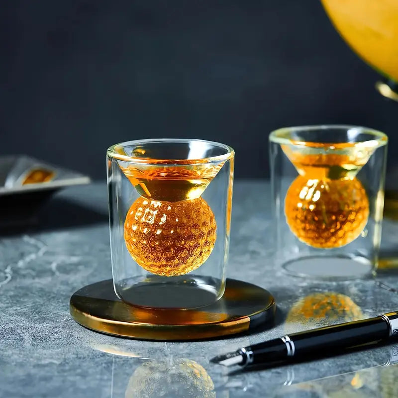 Set of 4 Double-Walled Golf Ball Shot Glasses