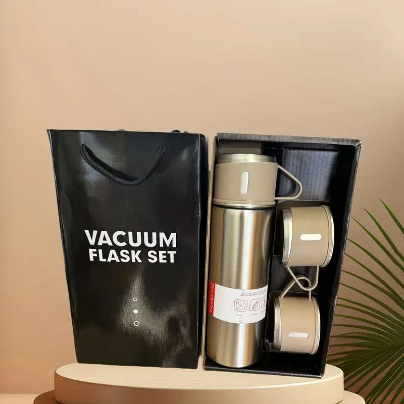 Stainless Steel Vacuum Flask Set - 16.9oz Insulated Thermal Mug