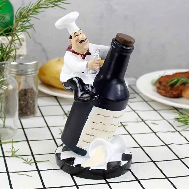 1pc Whimsical Chef Statue - Decorative Kitchen Ornaments