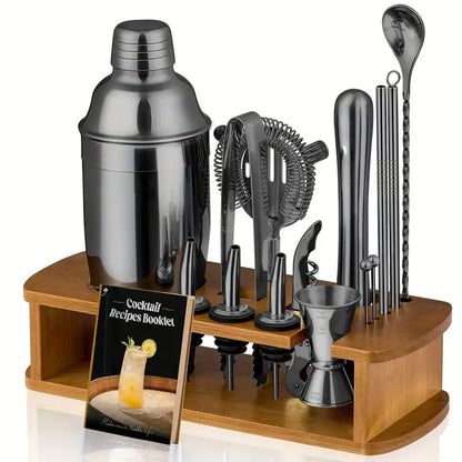 Cocktail Shaker Set Bartender Kit with Stand