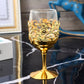 Elegant Golden Goblet Wine Glass - Vintage European Style