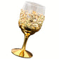 Elegant Golden Goblet Wine Glass - Vintage European Style