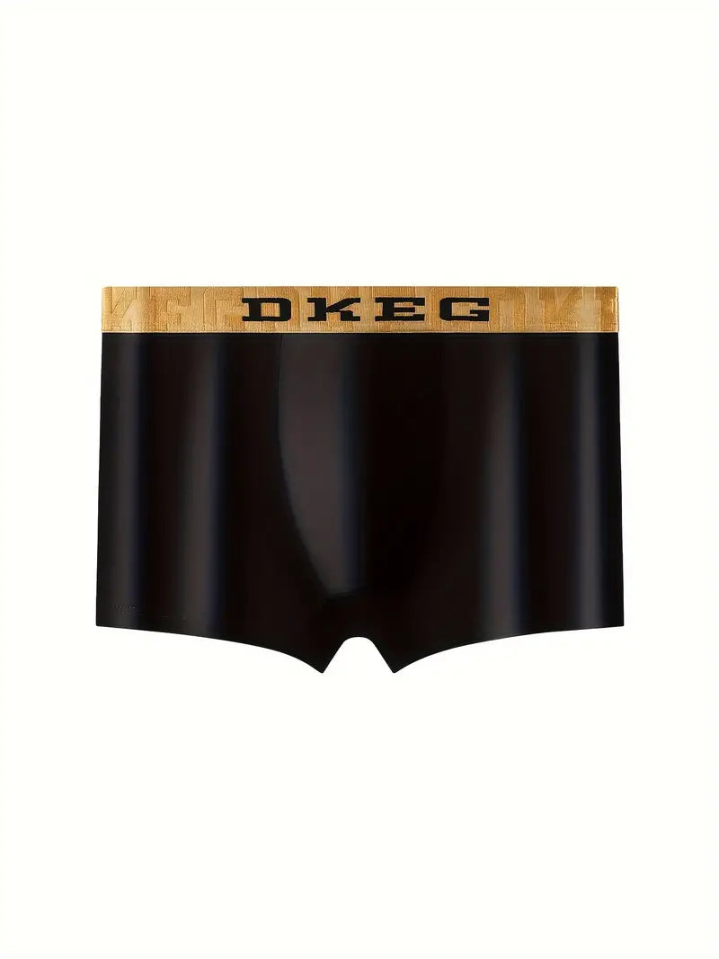 4 Pcs Men's Luxury Black Gold Belt Boxer Briefs