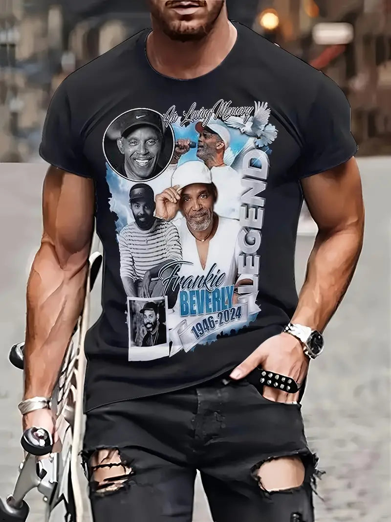 Men's Casual Short Sleeve T-Shirt with Digital Print