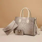 3Pcs/ Set Crocodile Print Tote Bag - Large Capacity, Women's Fashion Handbag, Shoulder Bag and Purse