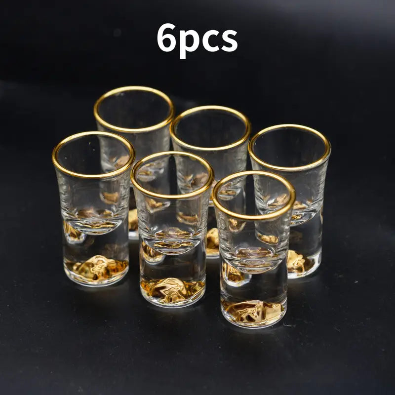 6pcs 15ml/2oz Golden Accent Mini Shot Glasses