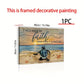 Wood With Frame Landscape Canvas Painting, Sea Turtle Painting, Sand Beach Poster, Gift For Christian, I Will Walk By Faith