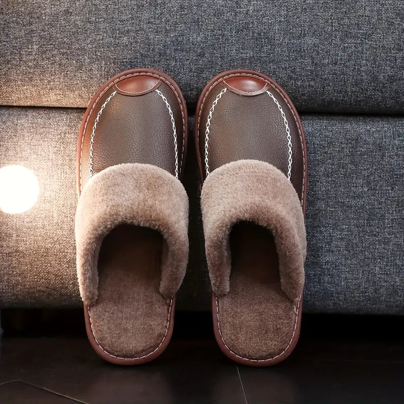 Men's Warm Fleece Cozy Slides