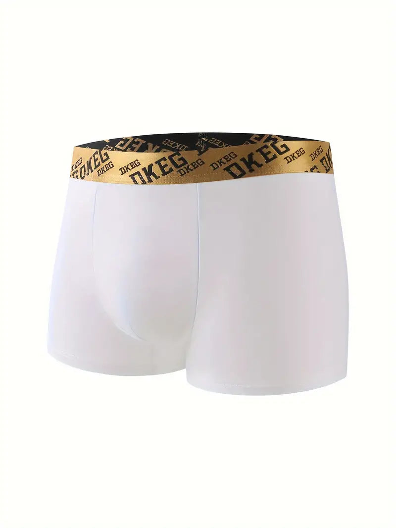 4 Pcs Men's Luxury Black Gold Belt Boxer Briefs