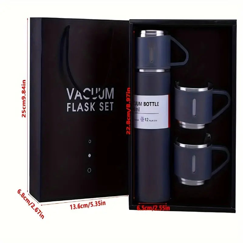 Stainless Steel Vacuum Flask Set - 16.9oz Insulated Thermal Mug