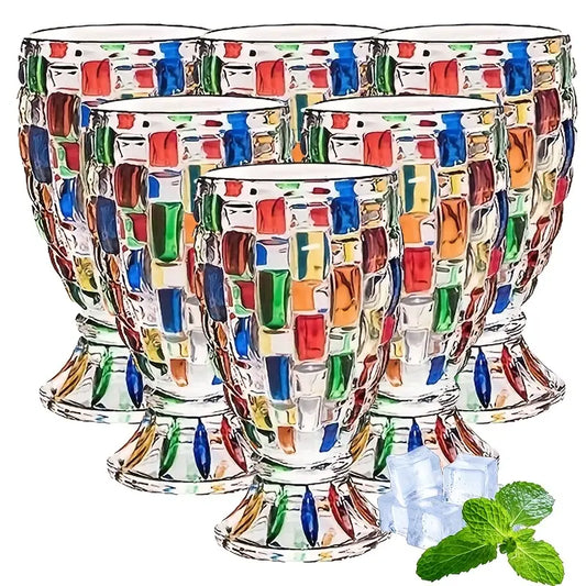 Colorful Bubbly Wine Glasses Set Of 2/6, Stem Champagne Glasses, Roostertail Glasses, Wine Glasses, Iced Tea Mugs, Heavy Duty Glasses