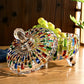 Elegant Stained Glass Candy Jar with Lid - Colorful Faceted Design