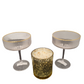 Golden Sparkle Candle with Crystals and Gold 24k Trim Glassware