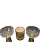 Golden Glassware Base with Gold Sparkle Candles