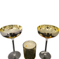 Lovely Golden Pine Tree Glassware with Sparkle Gold Candles