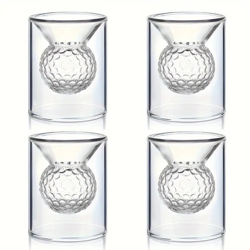 Set of 4 Double-Walled Golf Ball Shot Glasses