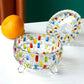 Elegant Stained Glass Candy Jar with Lid - Colorful Faceted Design