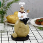 1pc Whimsical Chef Statue - Decorative Kitchen Ornaments