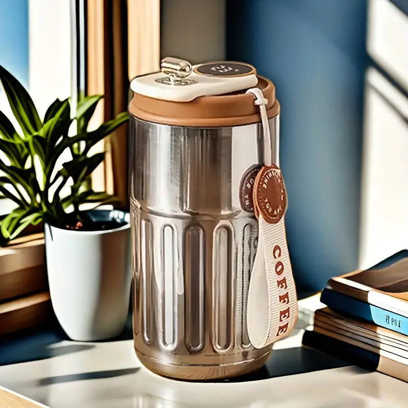 1pc Premium 13.86oz Stainless Steel Travel Mug with Temperature Display