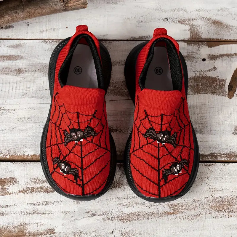 Boys' & Girls' Spider-Themed Slip-On Sneakers