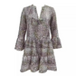 Casual Leopard V-Neck Long-Sleeve Loose Dress