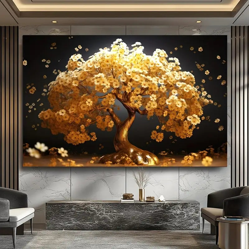 Golden Tree of Life Canvas Wall Art Poster