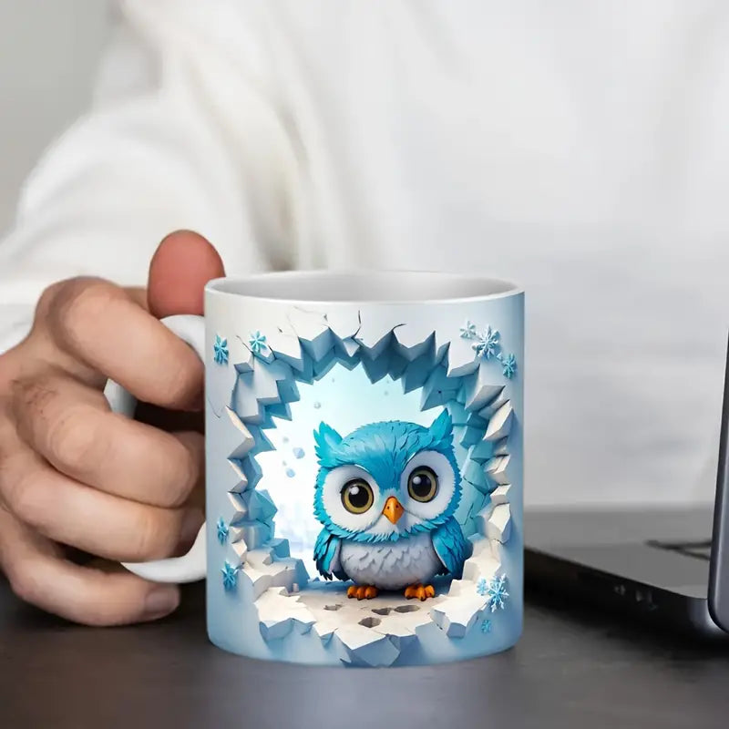 3D Owl Ceramic Coffee Mark Cup, Tea Cup