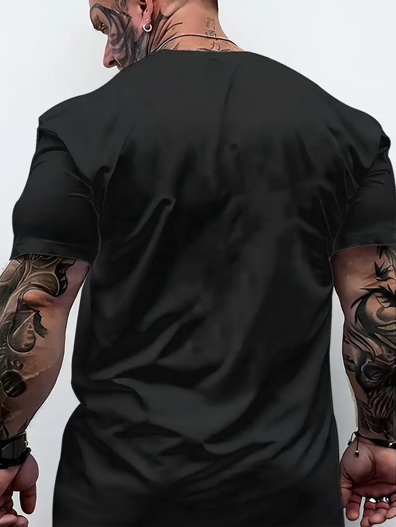 Men's Casual Short Sleeve T-Shirt with Digital Print