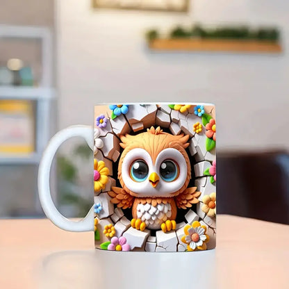 3D Owl Ceramic Coffee Mark Cup, Tea Cup