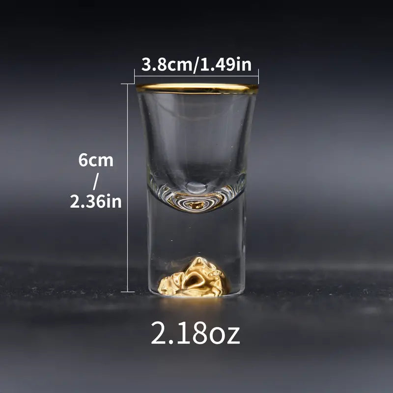 6pcs 15ml/2oz Golden Accent Mini Shot Glasses