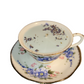 24 kt. Gold Trim Teacup & Saucer Candle with Dried Lavender and Hidden Gemstone