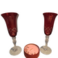 Red Glassware and Red Candle with Gemstones