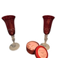 Red Glassware and Red Candle with Gemstones