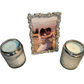 Silver  Sparkle Picture Frame & Candles